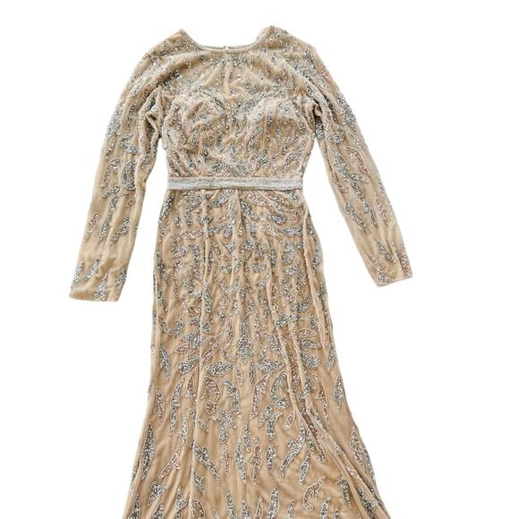 Mac Duggal #5124 Mocha Sequin Full Maxi Dress Size 4 NEW Wedding Party Prom - Picture 2 of 16